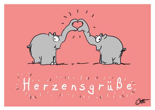 Postkarte A6 +++ OTTO von modern times +++ HERZENSGRÜSSE +++ MODERN TIMES © Ottifant Productions GmbH von modern times