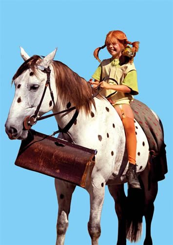 Postkarte A6 +++ PIPPI LANGSTRUMPF von modern times +++ PL PIPPI UND KLEINER ONKEL +++ KARTENKOMBINAT © Saltkråkan AB & AB Svensk Filmind von modern times