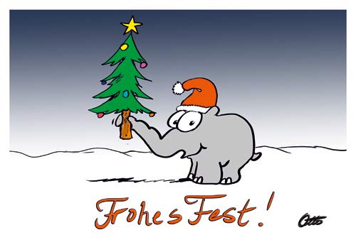 Postkarte A6 +++ WEIHNACHTEN von modern times +++ FROHES FEST +++ MODERN TIMES © Ottifant Productions GmbH von modern times