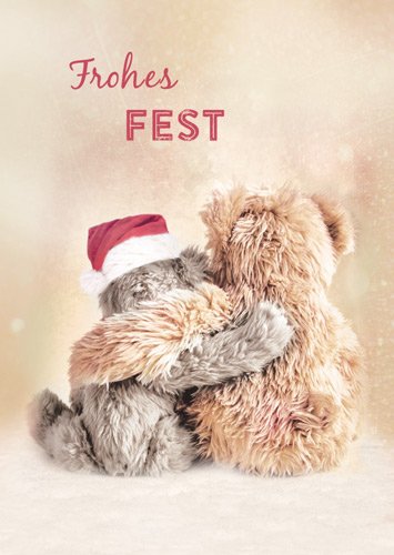 Postkarte A6 +++ WEIHNACHTEN von modern times +++ FROHES FEST ZWEI BÄREN +++ BK.EDITION © Pigment Productions LtD von modern times