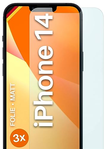 moex® FlexProtect Schutzfolie matt kompatibel mit Apple iPhone 14 Folie gegen Reflexionen, Anti Reflex Displayschutz, matte Displayfolie, robust und Kratzfest – 3 Stück von moex