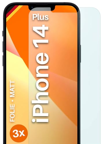 moex® FlexProtect Schutzfolie matt kompatibel mit Apple iPhone 14 Plus Folie gegen Reflexionen, Anti Reflex Displayschutz, matte Displayfolie, robust und Kratzfest – 3 Stück von moex