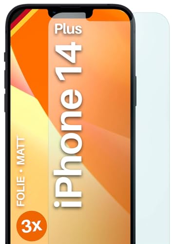 moex® FlexProtect Schutzfolie matt kompatibel mit Apple iPhone 14 Plus Folie gegen Reflexionen, Anti Reflex Displayschutz, matte Displayfolie, robust und Kratzfest – 3 Stück von moex
