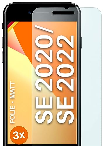 moex® FlexProtect Schutzfolie matt kompatibel mit Apple iPhone SE (2020/2022) Folie gegen Reflexionen, Anti Reflex Displayschutz, matte Displayfolie, robust und Kratzfest – 3 Stück von moex