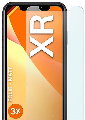 moex® FlexProtect Schutzfolie matt kompatibel mit Apple iPhone XR Folie gegen Reflexionen, Anti Reflex Displayschutz, matte Displayfolie, robust und Kratzfest – 3 Stück von moex