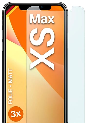 moex® FlexProtect Schutzfolie matt kompatibel mit Apple iPhone XS Max Folie gegen Reflexionen, Anti Reflex Displayschutz, matte Displayfolie, robust und Kratzfest – 3 Stück von moex