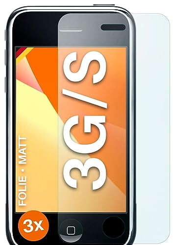 moex® FlexProtect Schutzfolie matt kompatibel mit iPhone 3GS / iPhone 3G Folie gegen Reflexionen, Anti Reflex Displayschutz, matte Displayfolie, robust und Kratzfest – 3 Stück von moex