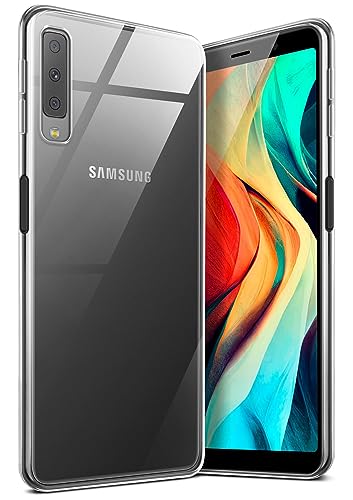 moex Aero Case kompatibel mit Samsung Galaxy A7 (2018) - Hülle aus Silikon, komplett transparent, Klarsicht Handy Schutzhülle Ultra dünn, Handyhülle durchsichtig einfarbig, Klar von moex