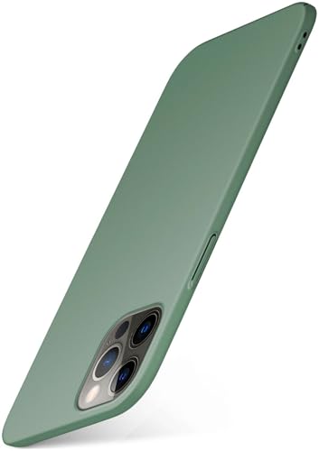 moex Alpha Case für Apple iPhone 12/12 Pro Hülle minimalistisch Stoßfest und Leicht, Dünnste Handyhülle, Super Slim Schutzhülle Ultra Air Hardcase aus Kunststoff - Oliv von moex