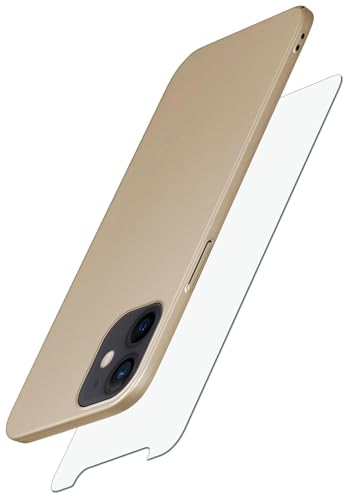 moex Alpha Case für Apple iPhone 12 Mini Hülle mit Schutzfolie, Ultra Dünne Schutzhülle, 360 Grad Stoßfest, Hardcase und Displayschutz, Minimalistische Handyhülle in Matt Gold moex Alpha Case für Apple iPhone 12 Mini Hülle mit Schutzfolie, Ultra Dünne Schutzhülle, 360 Grad Stoßfest, Hardcase und Displayschutz, Minimalistische Handyhülle in Matt Gold von moex