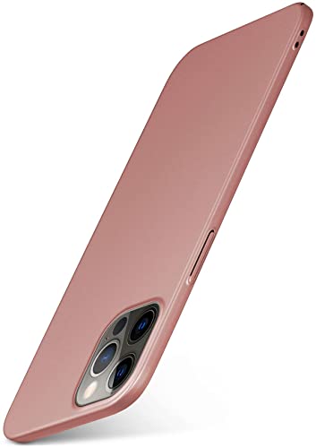 moex Alpha Case für Apple iPhone 12 Pro Max Hülle minimalistisch Stoßfest und Leicht, Dünnste Handyhülle, Super Slim Schutzhülle Ultra Air Hardcase aus Kunststoff - Rosegold von moex