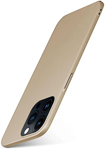 moex Alpha Case für Apple iPhone 13 Pro Hülle minimalistisch Stoßfest und Leicht, Dünnste Handyhülle, Super Slim Schutzhülle Ultra Air Hardcase aus Kunststoff - Matt Gold von moex