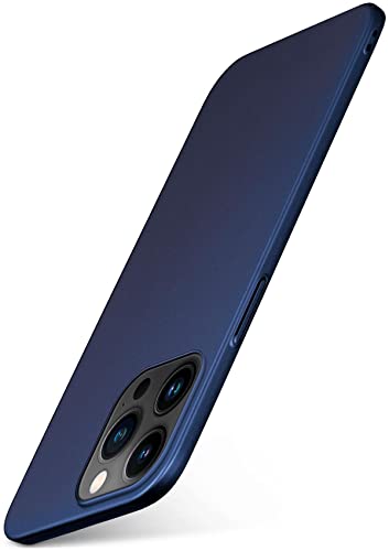moex Alpha Case für Apple iPhone 14 Pro Hülle minimalistisch Stoßfest und Leicht, Dünnste Handyhülle, Super Slim Schutzhülle Ultra Air Hardcase aus Kunststoff - Matt Blau von moex