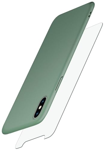 moex Alpha Case für Apple iPhone X/iPhone XS Hülle mit Schutzfolie, Ultra Dünne Schutzhülle, 360 Grad Stoßfest, Hardcase und Displayschutz, Minimalistische Handyhülle in Oliv moex Alpha Case für Apple iPhone X/iPhone XS Hülle mit Schutzfolie, Ultra Dünne Schutzhülle, 360 Grad Stoßfest, Hardcase und Displayschutz, Minimalistische Handyhülle in Oliv von moex