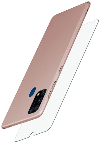 moex Alpha Case für Samsung Galaxy M31 Hülle mit Schutzfolie, Ultra Dünne Schutzhülle, 360 Grad Stoßfest, Hardcase und Displayschutz, Minimalistische Handyhülle in Rosegold von moex