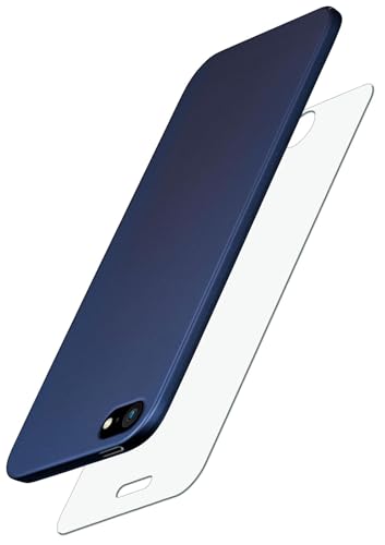 moex Alpha Case für iPhone 5s / 5 / SE (2016) Hülle mit Schutzfolie, Ultra Dünne Schutzhülle, 360 Grad Stoßfest, Hardcase und Displayschutz, Minimalistische Handyhülle in Matt Blau von moex