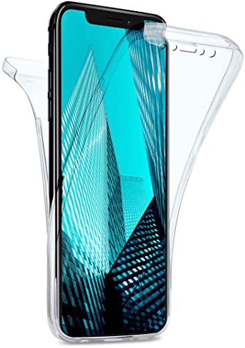 moex Double Case für Apple iPhone XS Max Hülle Silikon Transparent, 360 Grad Full Body Rundum-Schutz, Komplett Schutzhülle beidseitig, Handyhülle vorne und hinten - Klar von moex