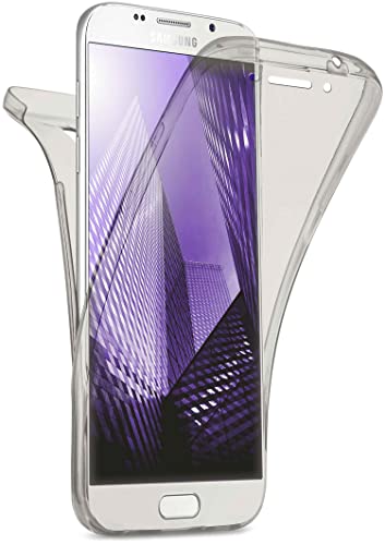 moex Double Case für Samsung Galaxy A5 (2016) Hülle Silikon Transparent, 360 Grad Full Body Rundum-Schutz, Komplett Schutzhülle beidseitig, Handyhülle vorne und hinten - Grau von moex