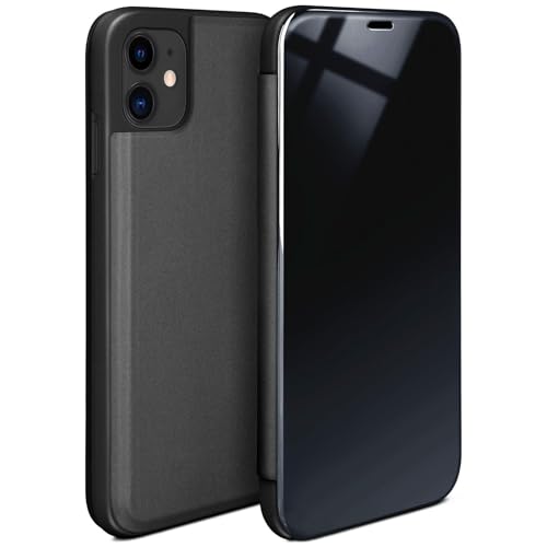 moex Void Case für Apple iPhone 11 Hülle in Hochglanz Optik, Clear View Cover Spiegelhülle, Flip Case 360 Grad Schutzhülle mit Spiegel, Rundumschutz Handyhülle, Anthrazit von moex