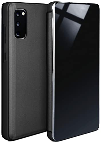 moex Dünne 360° Handyhülle passend für Samsung Galaxy S20 / S20 5G | Transparent bei eingeschaltetem Display - in Hochglanz Klavierlack Optik, Anthrazit von moex