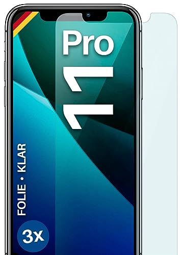 moex FlexProtect Schutzfolie kompatibel mit Apple iPhone 11 Pro Displayschutz nur 0.2 mm dünn, Folie für das Display, HD Ultra klar und extra kratzfest - 3 Stück von moex