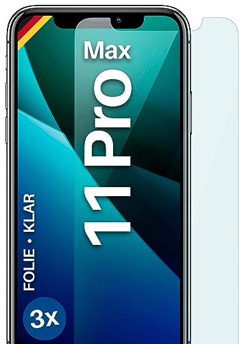 moex FlexProtect Schutzfolie kompatibel mit Apple iPhone 11 Pro Max Displayschutz nur 0.2 mm dünn, Folie für das Display, HD Ultra klar und extra kratzfest - 3 Stück von moex