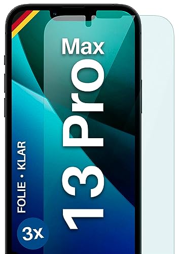 moex FlexProtect Schutzfolie kompatibel mit Apple iPhone 13 Pro Max Displayschutz nur 0.2 mm dünn, Folie für das Display, HD Ultra klar und extra kratzfest - 3 Stück von moex