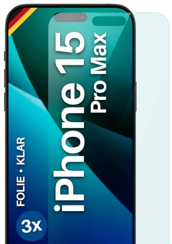 moex FlexProtect Schutzfolie kompatibel mit Apple iPhone 15 Pro Max Displayschutz nur 0.2 mm dünn, Folie für das Display, HD Ultra klar und extra kratzfest - 3 Stück moex FlexProtect Schutzfolie kompatibel mit Apple iPhone 15 Pro Max Displayschutz nur 0.2 mm dünn, Folie für das Display, HD Ultra klar und extra kratzfest - 3 Stück von moex