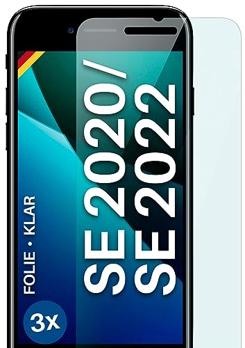 moex FlexProtect Schutzfolie kompatibel mit iPhone SE (2020/2022) Displayschutz nur 0.2 mm dünn, Folie für das Display, HD Ultra klar und extra kratzfest - 3 Stück von moex