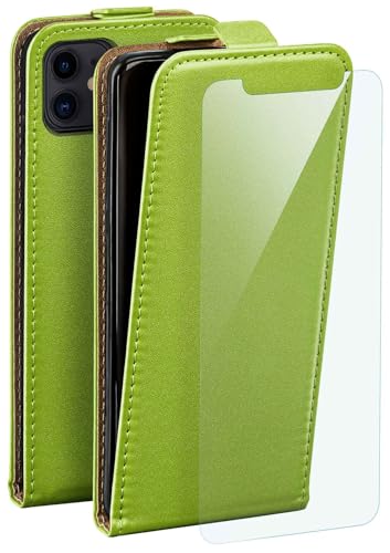 moex Flip Case für Apple iPhone 11 Hülle, PU Lederhülle, Klapphülle, Handytasche, Schutzhülle mit Schutzfolie, Handyhülle klappbar, 360 Grad Rundum-Schutz - Grün von moex