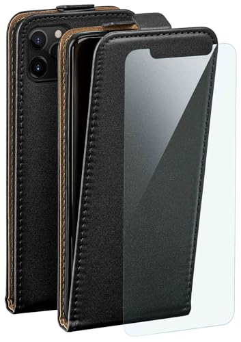 moex Flip Case für Apple iPhone 11 Pro Hülle, PU Lederhülle, Klapphülle, Handytasche, Schutzhülle mit Schutzfolie, Handyhülle klappbar, 360 Grad Rundum-Schutz - Schwarz von moex