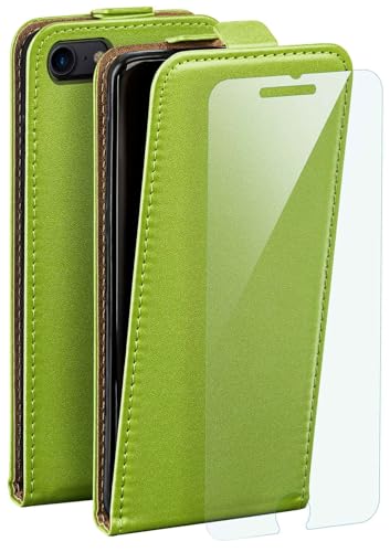moex Flip Case für Apple iPhone SE (2020/2022) Hülle, PU Lederhülle, Klapphülle, Handytasche, Schutzhülle mit Schutzfolie, Handyhülle klappbar, 360 Grad Rundum-Schutz - Grün von moex
