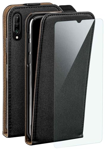 moex Flip Case für Huawei P30 Lite/P30 Lite New Hülle, PU Lederhülle, Klapphülle, Handytasche, Schutzhülle mit Schutzfolie, Handyhülle klappbar, 360 Grad Rundum-Schutz - Schwarz von moex