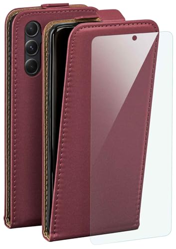 moex Flip Case für Samsung Galaxy A54 5G Hülle, PU Lederhülle, Klapphülle, Handytasche, Schutzhülle mit Schutzfolie, Handyhülle klappbar, 360 Grad Rundum-Schutz - Weinrot von moex