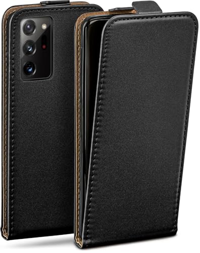 moex Flip Case für Samsung Galaxy Note 20 Ultra 5G Hülle klappbar, 360 Grad Rundum Komplett-Schutz, Klapphülle aus Vegan Leder, Handytasche mit vertikaler Klappe, magnetisch - Schwarz von moex