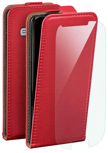 moex Flip Case für Samsung Galaxy S3 Mini Hülle, PU Lederhülle, Klapphülle, Handytasche, Schutzhülle mit Schutzfolie, Handyhülle klappbar, 360 Grad Rundum-Schutz - Rot von moex