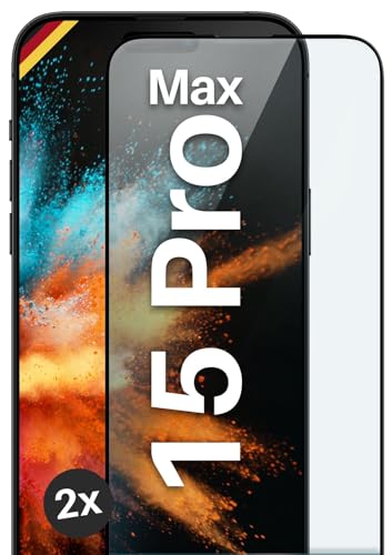 moex Full Screen Schutzglas kompatibel mit Apple iPhone 15 Pro Max - Schutzfolie randlos, ganzer Bildschirm, Curved 3D Schutzglas Folie, Clear 2x Schwarz moex Full Screen Schutzglas kompatibel mit Apple iPhone 15 Pro Max - Schutzfolie randlos, ganzer Bildschirm, Curved 3D Schutzglas Folie, Clear 2x Schwarz von moex