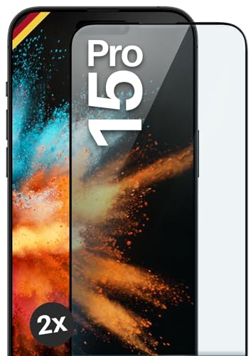 moex Full Screen Schutzglas kompatibel mit Apple iPhone 15 Pro - Schutzfolie randlos, ganzer Bildschirm, Curved 3D Schutzglas Folie, Clear 2x Schwarz moex Full Screen Schutzglas kompatibel mit Apple iPhone 15 Pro - Schutzfolie randlos, ganzer Bildschirm, Curved 3D Schutzglas Folie, Clear 2x Schwarz von moex