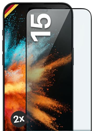 moex Full Screen Schutzglas kompatibel mit Apple iPhone 15 - Schutzfolie randlos, ganzer Bildschirm, Curved 3D Schutzglas Folie, Clear 2x Schwarz moex Full Screen Schutzglas kompatibel mit Apple iPhone 15 - Schutzfolie randlos, ganzer Bildschirm, Curved 3D Schutzglas Folie, Clear 2x Schwarz von moex
