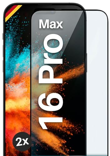moex Full Screen Schutzglas kompatibel mit Apple iPhone 16 Pro Max - Schutzfolie randlos, ganzer Bildschirm, Curved 3D Schutzglas Folie, Clear 2x Schwarz moex Full Screen Schutzglas kompatibel mit Apple iPhone 16 Pro Max - Schutzfolie randlos, ganzer Bildschirm, Curved 3D Schutzglas Folie, Clear 2x Schwarz von moex