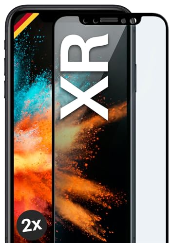 moex Full Screen Schutzglas kompatibel mit Apple iPhone XR - Schutzfolie randlos, ganzer Bildschirm, Curved 3D Schutzglas Folie, Clear 2x Schwarz von moex