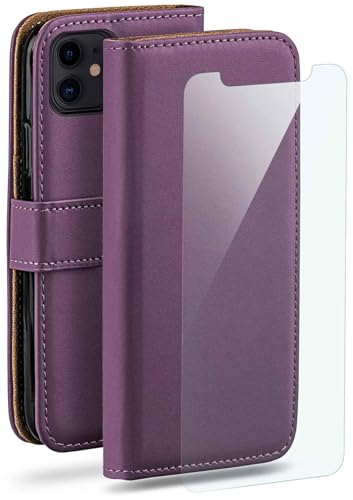 moex Handyhülle für iPhone 11 Hülle mit [Kartenfach] [Standfunktion] [Premium PU Leder] Schutzhülle Klapphülle Handytasche Lederhülle mit Schutzfolie - Lila von moex