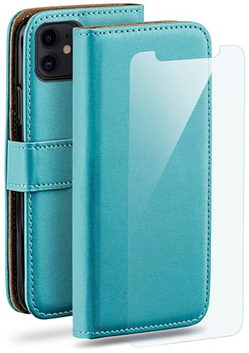 moex Handyhülle für Apple iPhone 11 Hülle mit [Kartenfach] [Standfunktion] [Premium PU Leder] Schutzhülle Klapphülle Handytasche Lederhülle mit Schutzfolie - Türkis von moex