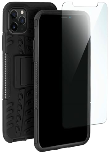moex Handyhülle für Apple iPhone 11 Pro Max Hülle Stoßfest, Robuste Schutzhülle mit Panzer Schutzfolie, Rugged Outdoor Hardcase Panzerhülle, 360 Grad Rundumschutz - Schwarz von moex