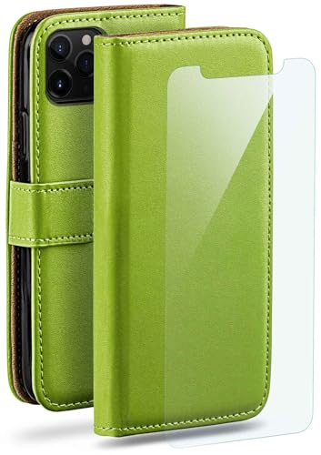 moex Handyhülle für Apple iPhone 11 Pro Max Hülle mit [Kartenfach] [Standfunktion] [Premium PU Leder] Schutzhülle Klapphülle Handytasche Lederhülle mit Schutzfolie - Grün von moex