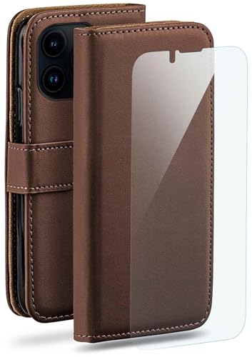 moex Handyhülle für Apple iPhone 13 Pro Max Hülle mit [Kartenfach] [Standfunktion] [Premium PU Leder] Schutzhülle Klapphülle Handytasche Lederhülle mit Schutzfolie - Dunkelbraun von moex