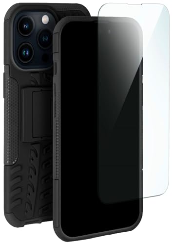 moex Handyhülle für Apple iPhone 14 Pro Hülle Stoßfest, Robuste Schutzhülle mit Panzer Schutzfolie, Rugged Outdoor Hardcase Panzerhülle, 360 Grad Rundumschutz - Schwarz von moex