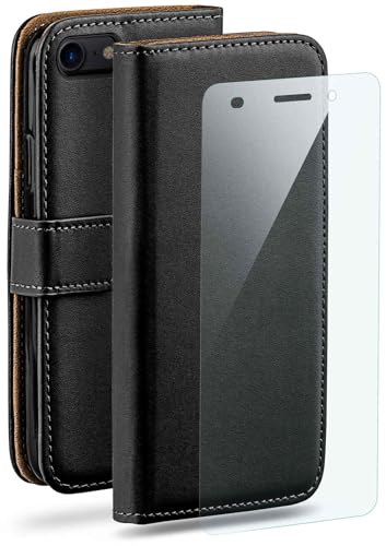 moex Handyhülle für Huawei G Play Mini Hülle mit [Kartenfach] [Standfunktion] [Premium PU Leder] Schutzhülle Klapphülle Handytasche Lederhülle mit Schutzfolie - Schwarz von moex
