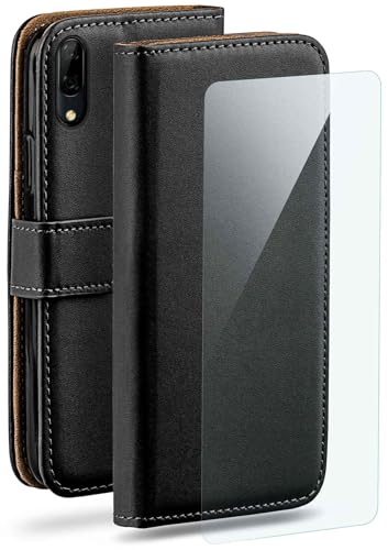 moex Handyhülle für Huawei P smart Z Hülle mit [Kartenfach] [Standfunktion] [Premium PU Leder] Schutzhülle Klapphülle Handytasche Lederhülle mit Schutzfolie - Schwarz von moex