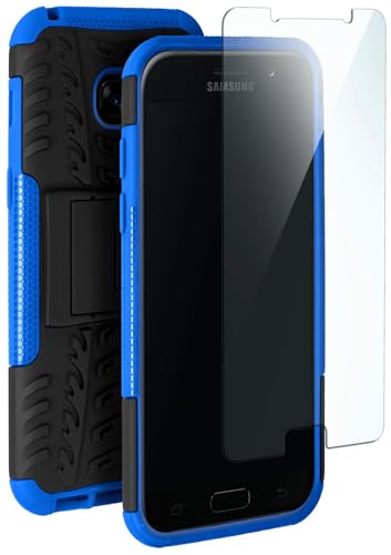 moex Handyhülle für Samsung Galaxy A3 (2017) Hülle Stoßfest, Robuste Schutzhülle mit Panzer Schutzfolie, Rugged Outdoor Hardcase Panzerhülle, 360 Grad Rundumschutz - Blau Schwarz von moex